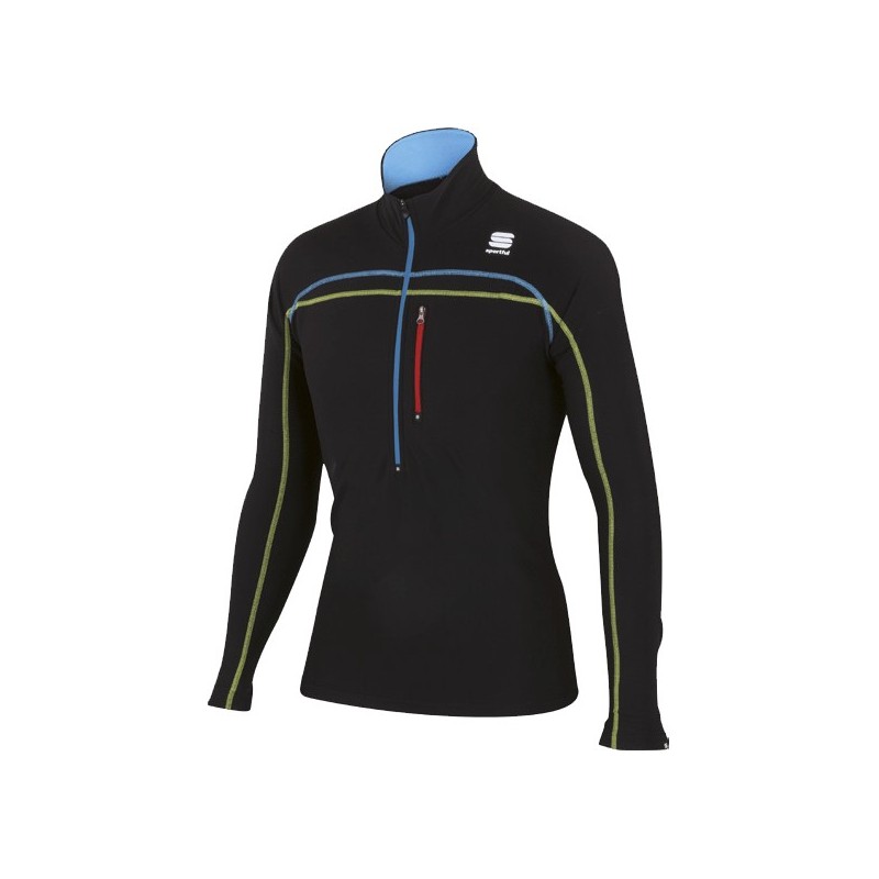 Vinter skjorta Sportful Cardio Evo Tech Top svart-blå-lima Vinter skjorta Sportful Cardio Evo Tech Top svart-blå-lima